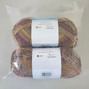 Bernat Symphony Yarn Set of 2 Skeins Multicolor Acrylic Wool Blend NEW